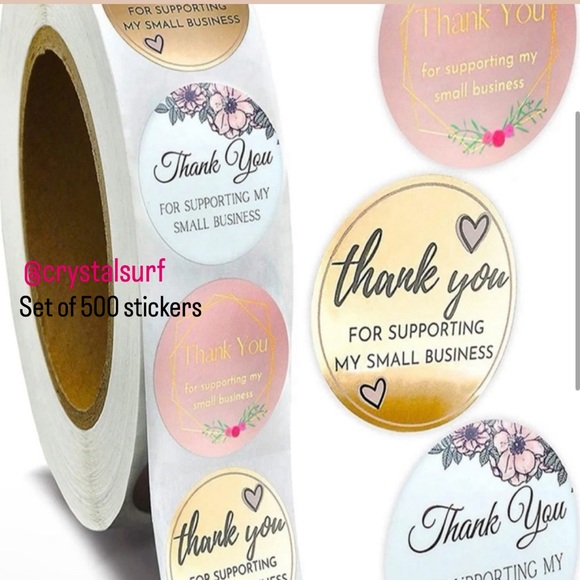 500pc roll Thank You Stickers - Picture 1 of 3